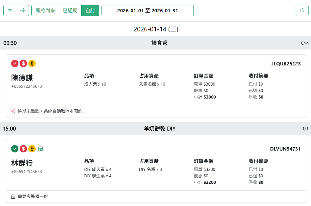 Reservalue feature - Multiple view modes